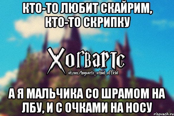 Кто-то любит Скайрим, кто-то скрипку а я мальчика со шрамом на лбу, и с очками на носу