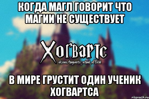 Когда магл говорит что магии не существует в мире грустит один ученик хогвартса, Мем Хогвартс