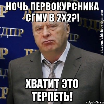 НОЧЬ ПЕРВОКУРСНИКА СГМУ В 2х2?! ХВАТИТ ЭТО ТЕРПЕТЬ!, Мем Хватит это терпеть (Жириновский)