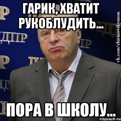 Гарик, хватит рукоблудить... пора в школу..., Мем Хватит это терпеть (Жириновский)