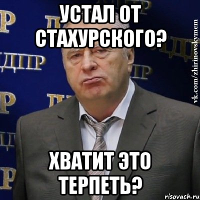 Устал от Стахурского? ХВАТИТ ЭТО ТЕРПЕТЬ?, Мем Хватит это терпеть (Жириновский)