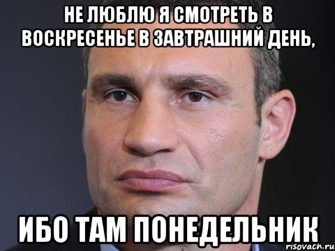 не люблю я смотреть в воскресенье в завтрашний день, ибо там понедельник