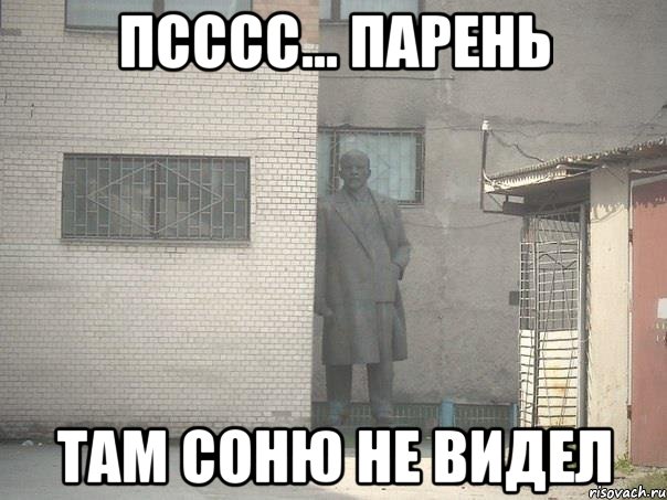 Псссс... Парень Там Соню не видел, Мем  Ленин за углом (пс, парень)