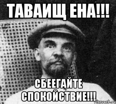 ТАВАИЩ ЕНА!!! СБЕЕГАЙТЕ СПОКОЙСТВИЕ!!!, Мем   Ленин удивлен