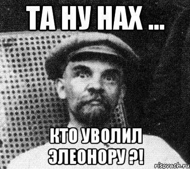 ТА НУ НАХ ... КТО УВОЛИЛ ЭЛЕОНОРУ ?!, Мем   Ленин удивлен