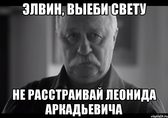 ЭЛВИН, ВЫЕБИ СВЕТУ НЕ РАССТРАИВАЙ ЛЕОНИДА АРКАДЬЕВИЧА, Мем Не огорчай Леонида Аркадьевича