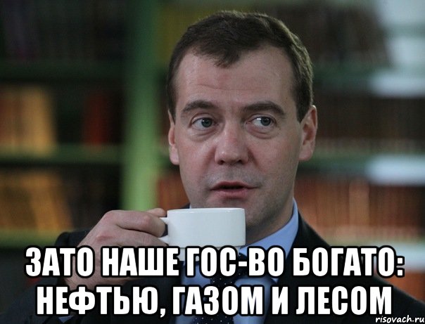  Зато наше гос-во богато: нефтью, газом и лесом, Мем Медведев спок бро