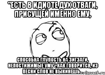 "Есть в идиоте дух отваги, присущей именно ему, Способна глупость на зигзаги, непостижимые уму". Как говорится, из песни слов не выкинешь..., Мем Мне кажется или