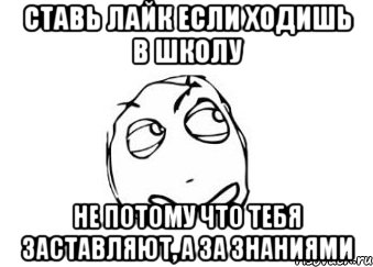 ставь лайк если ходишь в школу не потому что тебя заставляют, а за знаниями, Мем Мне кажется или