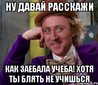 НУ ДАВАЙ РАССКАЖИ КАК ЗАЕБАЛА УЧЕБА! ХОТЯ ТЫ БЛЯТЬ НЕ УЧИШЬСЯ, Мем мое лицо