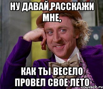 Ну давай,расскажи мне, Как ты весело провел свое лето, Мем мое лицо