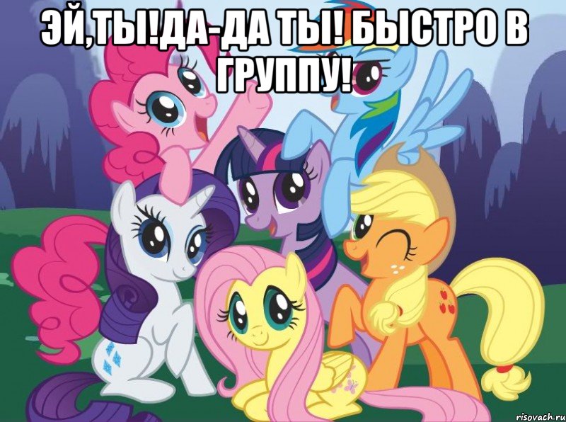 Эй,ты!Да-да ты! Быстро в группу! , Мем My little pony