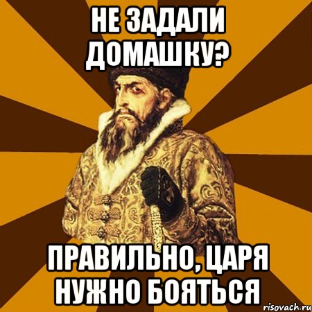 Не задали домашку? Правильно, царя нужно бояться, Мем Не царское это дело