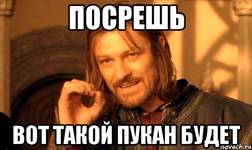 Посрешь Вот такой пукан будет, Мем Нельзя просто так взять и (Боромир мем)