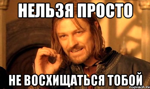 Нельзя просто Не восхищаться тобой, Мем Нельзя просто так взять и (Боромир мем)