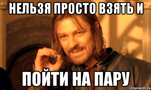 Нельзя просто взять и пойти на пару, Мем Нельзя просто так взять и (Боромир мем)