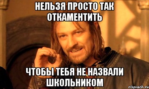 нельзя просто так откаментить чтобы тебя не назвали школьником, Мем Нельзя просто так взять и (Боромир мем)