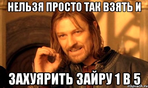 нельзя просто так взять и захуярить зайру 1 в 5, Мем Нельзя просто так взять и (Боромир мем)