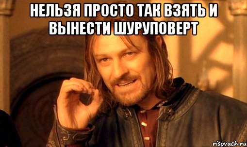 Нельзя просто так взять и вынести шуруповерт , Мем Нельзя просто так взять и (Боромир мем)