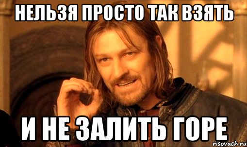 Нельзя просто так взять и не залить горе, Мем Нельзя просто так взять и (Боромир мем)