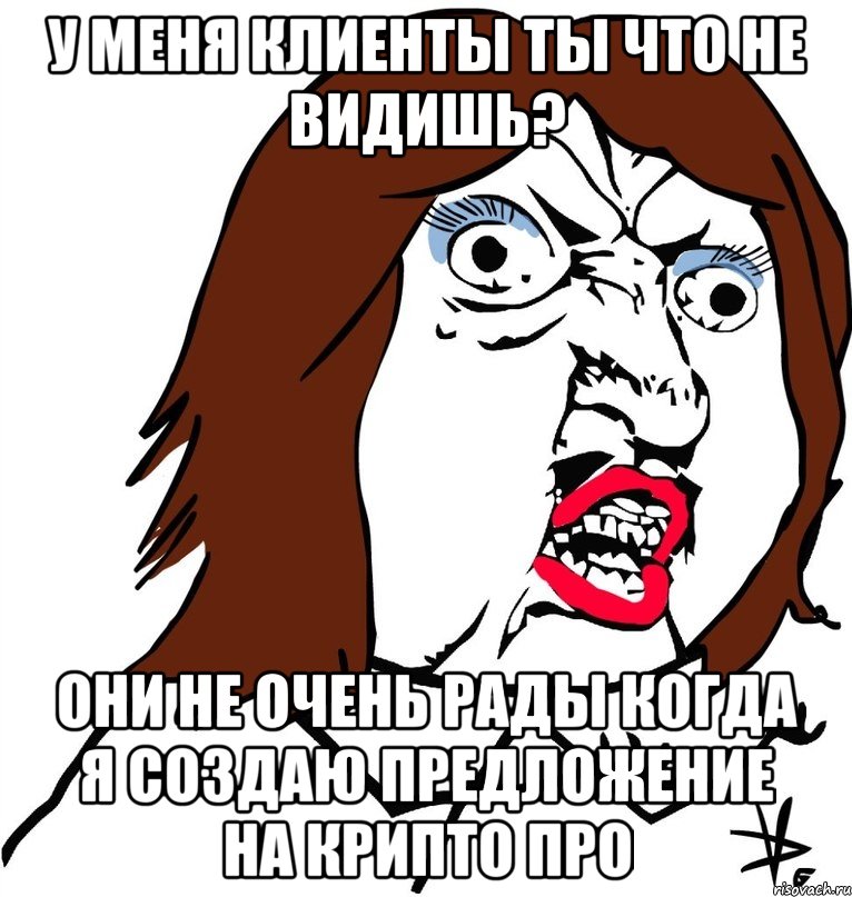 у меня клиенты ты что не видишь? они не очень рады когда я создаю предложение на крипто про, Мем Ну почему (девушка)