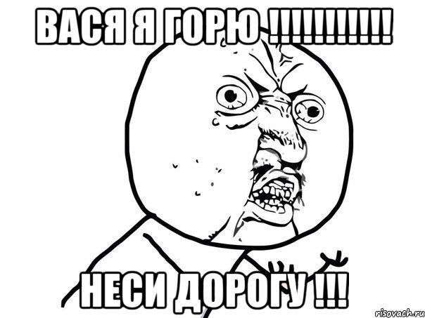 вася я горю !!!!!!!!!!! неси дорогу !!!, Мем Ну почему (белый фон)