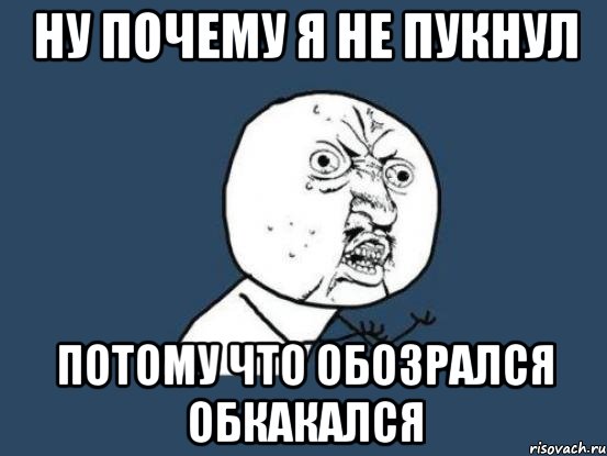 ну почему я не пукнул потому что обозрался обкакался, Мем Ну почему