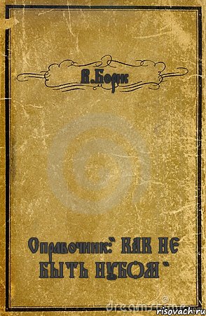 В.Борис Справочник:" КАК НЕ БЫТЬ НУБОМ ", Комикс обложка книги