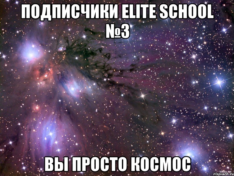 Подписчики Elite School №3 Вы просто Космос, Мем Космос