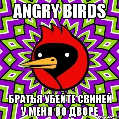 Angry Birds Братья убейте свиней у меня во дворе, Мем Омская птица