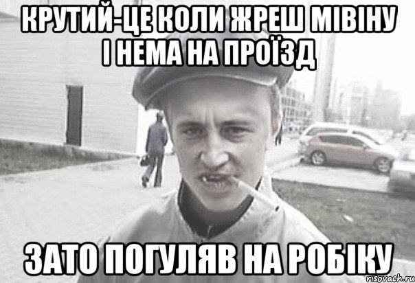 Крутий-це коли жреш мівіну і нема на проїзд Зато погуляв на робіку, Мем Пацанська философия