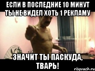 Если в последние 10 минут ты не видел хоть 1 рекламу Значит ты паскуда, тварь!, Мем Паскуда тварь