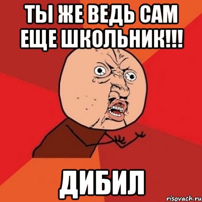 ты же ведь сам еще школьник!!! ДИБИЛ, Мем Почему