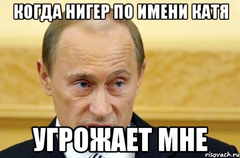 Когда Нигер по имени Катя Угрожает мне, Мем путин