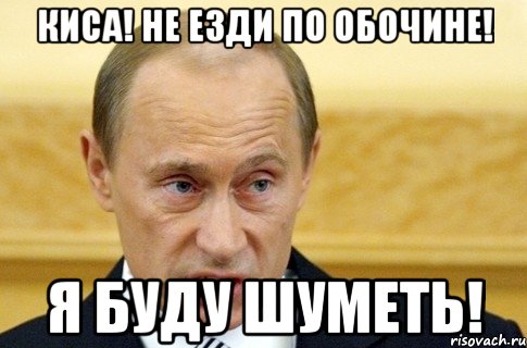 Киса! Не езди по обочине! Я буду шуметь!, Мем путин