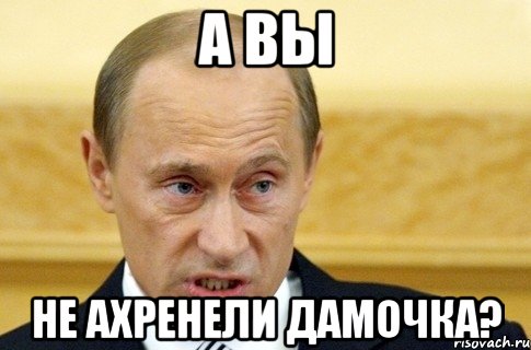 А вы Не ахренели дамочка?, Мем путин