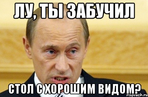 Лу, ты забучил стол с хорошим видом?, Мем путин