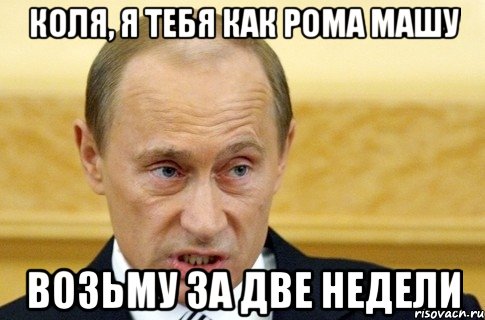 коля, я тебя как рома машу возьму за две недели, Мем путин