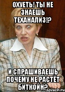 Охуеть! Ты не знаешь теханализ!? И спрашиваешь почему не растёт биткойн?, Мем Судья Егорова