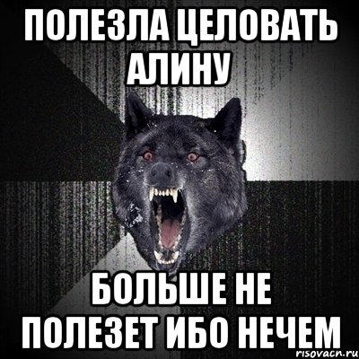 Полезла целовать Алину Больше не полезет ибо нечем, Мем Сумасшедший волк