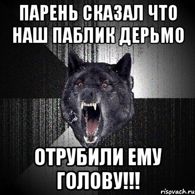 Парень сказал что наш паблик дерьмо отрубили ему голову!!!, Мем Сумасшедший волк