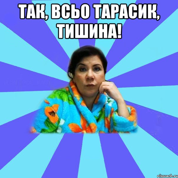 Так, всьо Тарасик, тишина! , Мем типичная мама