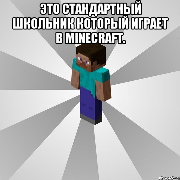 Это стандартный школьник который играет в minecraft. , Мем Типичный игрок Minecraft