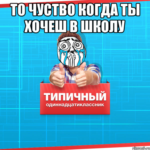 То чуство когда ты хочеш в школу , Мем Типичный одиннадцатиклассник