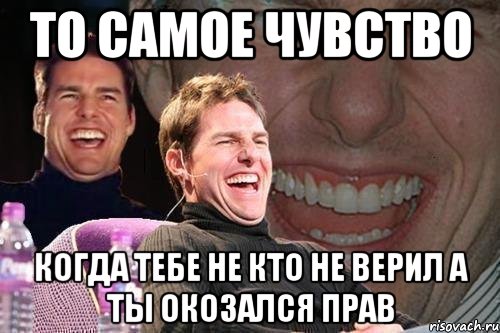 То самое чувство Когда тебе не кто не верил а ты окозался прав, Мем том круз