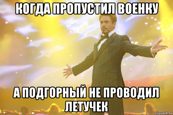 когда пропустил военку а подгорный не проводил летучек, Мем Тони Старк (Роберт Дауни младший)