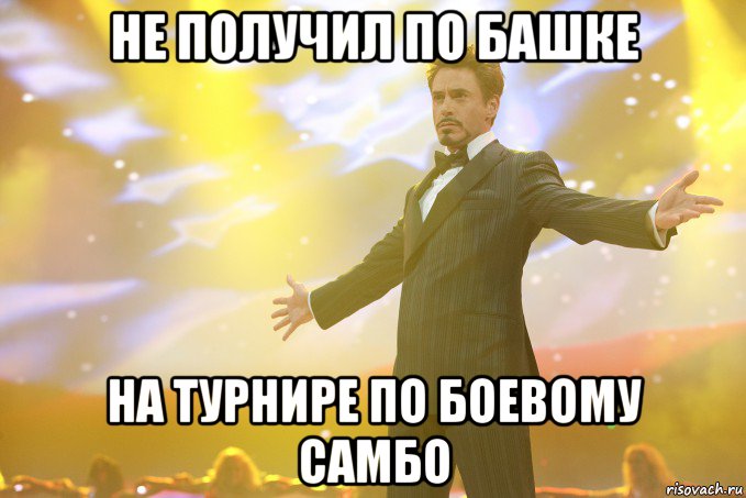 НЕ ПОЛУЧИЛ ПО БАШКЕ НА ТУРНИРЕ ПО БОЕВОМУ САМБО, Мем Тони Старк (Роберт Дауни младший)