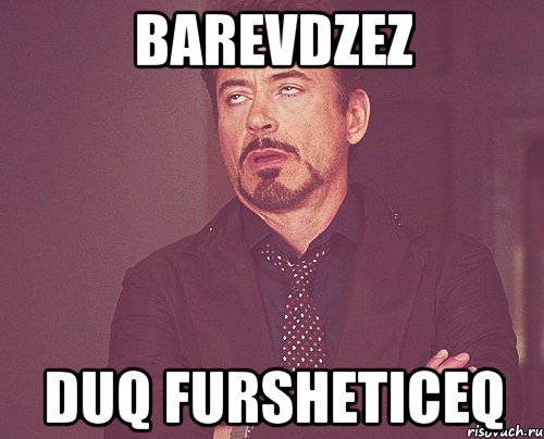 BAREVDZEZ DUQ FURSHETICEQ, Мем твое выражение лица