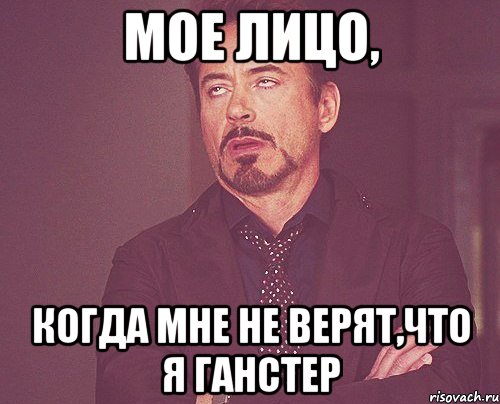 МОЕ ЛИЦО, КОГДА МНЕ НЕ ВЕРЯТ,ЧТО Я ГАНСТЕР, Мем твое выражение лица