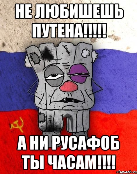 НЕ ЛЮБИШЕШЬ ПУТЕНА!!!!! А НИ РУСАФОБ ТЫ ЧАСАМ!!!!, Мем Ватник